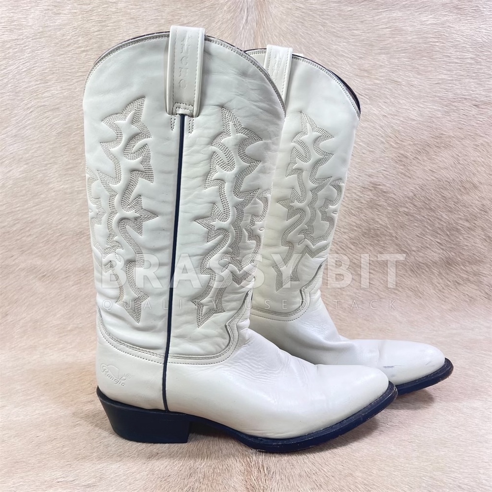 Vintage Rancho Loco White Cowboy Boots - Picture 5 of 7